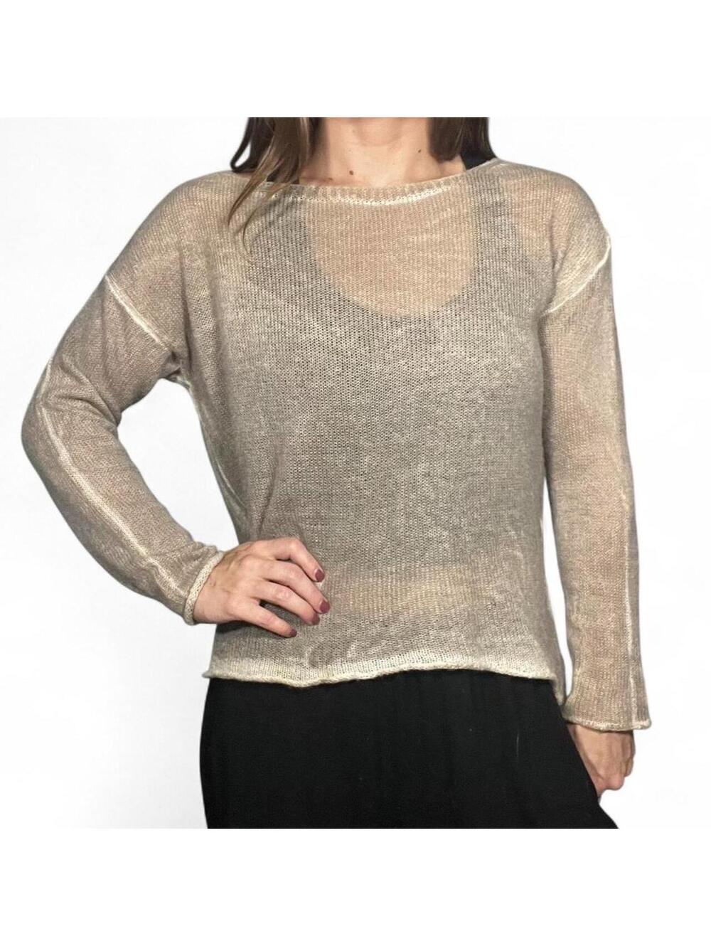 Made in Italy Mohair Wool Blend Sheer Knit Sweater Women's Approx. Size Medium